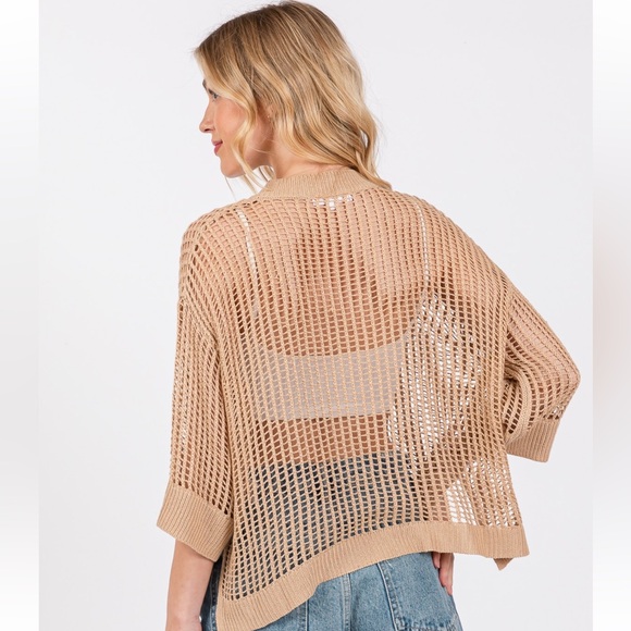 14 Boho Net Knitted Sweater Top - Picture 6 of 7
